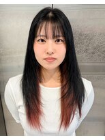 ノラ ウメダ(NORA UMEDA)&nbsp;インナーカラーレイヤーカットシャギーカットY2Kピンクベージュ