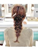 編みおろし【結婚式】【ヘアセット】【トレンド】【デート】