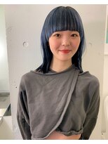 ワイドバングウルフ×コントラストブルーシルバー