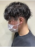 波巻きスパイラルパーマツーブロックツイストスパイラルパーマ