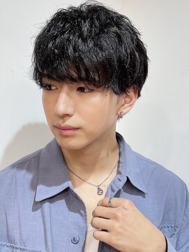 フイ 自由が丘(men's salon Hui) メンズ/アップバング/ツーブロックマッシュ/束感ショート/波巻き