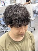 メンズマッシュ波巻きスパイラルパーマツイストスパイラルパーマ