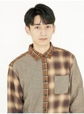 黒髪/グレーベージュ/レイヤーロング/前髪パーマ[新宿駅]
