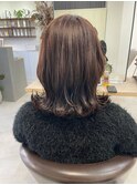 ★くびれミディ外ハネ髪質改善カラーミルクティグレージュ