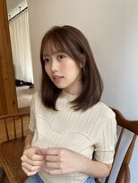 ガーランド (Garland)&nbsp;大人かわいいミディアムレイヤーピンクベージュシースルーバング