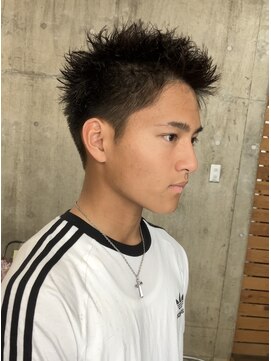 ヘアカロン(Hair CALON) スパイキーショートツイストパーマ熊本下通りメンズカット