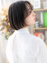 カバーヘア ブリス 北浦和(COVER HAIR bliss) ■かきあげバングイヤリングカラー黒髪ボブ302北浦和20代30代