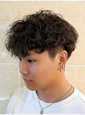 プードルパーマ/波巻きスパイラルパーマ/ツーブロックメンズ