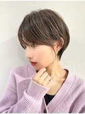 前髪あり耳掛け丸みくびれ大人ショートボブ20代30代40代50代＊