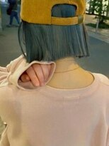エルメ なんばマルイ(HELME) #マリンブルーカラー　#切りっぱなしボブ