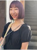 深みのあるボルドーミニボブ