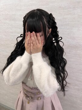 あみこみハーフツイン　リボン