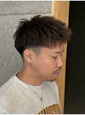 [MEN’S HAIR/波巻ツイストスパイラル/アップバング/伊勢崎]
