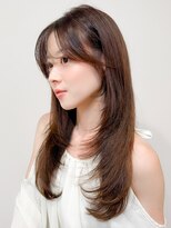 レア 表参道(L'ea) 大人ガーリーダークアッシュ似合わせカットミディアムレイヤー