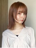 イメチェン/前髪/ミディアムレイヤー/グレージュブラウン