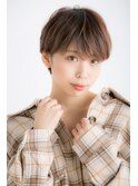 10代20代小顔マニッシュショートモカベージュ