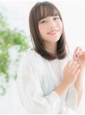 綾瀬/髪質改善/グレーベージュ×エアストレートミディb