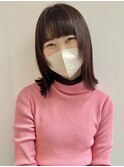 村上/カカオブラウン顔まわりレイヤーブリーチなし前髪カット