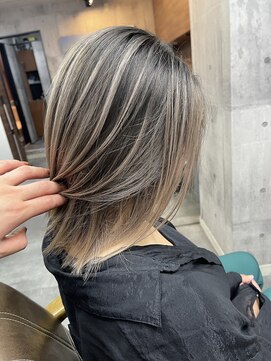 ラフ(LAFF) #バレイヤージュ#グレージュカラー#ボブウルフ#ココアベージュ