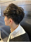 ツーブロック 束感 ツイストスパイラルパーマ 20代30代