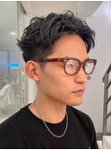 メンズニュアンスパーマ波巻きスパイラルメンズパーマ