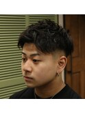 フェードx無造作アップバング