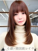 レイヤーロング20代30代40代大人可愛い毛先ワンカール後れ毛