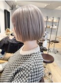 【堀惠】ハイトーンボブミルクティーグレージュベージュミニボブ