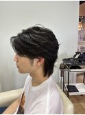 フェザーパーマ/黒髪/フェザーショート