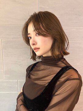 キミトヘアデザインアンドスパ(Kimito Hair design&spa) 外ハネボブ/髪質改善/艶髪/30代/小顔/ベージュ/武蔵小杉/ボブ