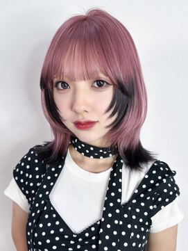 アルバム 銀座(ALBUM GINZA) 顔周りレイヤーブリーチダブルカラー前髪カット小顔_F1096