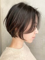 エリマ 横浜西口(elima)&nbsp;横浜白髪染めショートボブヘーゼルブラウンココアブラウンカラー