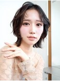 チャコール/オリーブグレー/レイヤーカット小顔顔周り韓国原宿