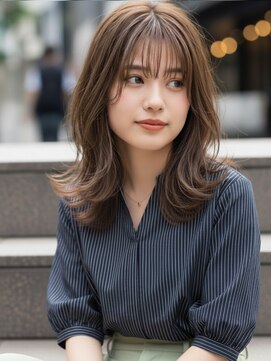 コトナ 越谷店 ミディアム20代30代ストレートレイヤー前髪なし前髪あり越谷