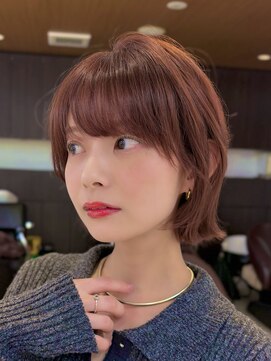 ディフィーノ 赤坂(DIFINO) レイヤーボブ/くびれボブ/顔まわりカット/オレンジブラウン