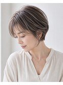40代50代/白髪ぼかし/丸みショート/ハイライト