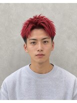 エニル 春日部店(enil) ◎【インパクト抜群!】ビビッドレッド× 束感フェードカット◎