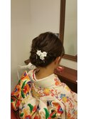 低めシニヨン☆大人着物アレンジ