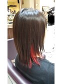 ストレート+インナーカラー