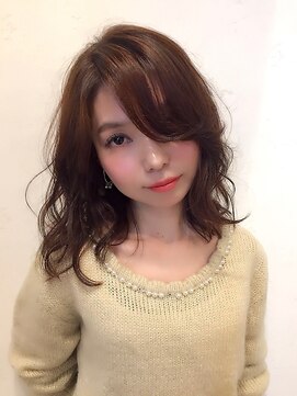 セシルヘアー 高槻店(Cecil hair) ナチュラルひし形くびれセミディデジタルパーマアッシュベージュ