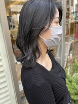 ネオリーブ アンド 渋谷店(Neolive &)&nbsp;【neolive&】韓国風ブラック切りっぱな しミディアム