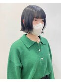 【松戸　石山】外ハネミニボブ　黒髪ボブ