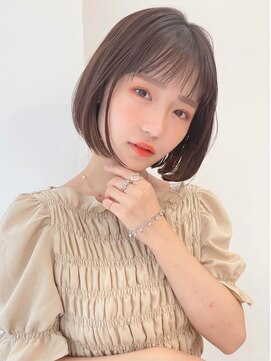 ポーチバイハニー オモテサンドウ(PORCH by HONEY omotesando) 大人可愛い20代30代40代小顔内巻きボブ×ラテベージュ