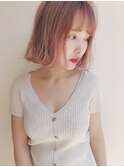 kenzo お洒落ボブ×ピンクベージュ