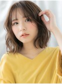 アッシュオリーブくせ毛風ウェーブミディアムj小山20代30代40代
