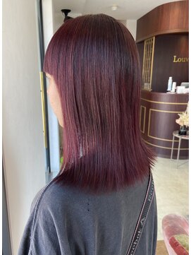 ルーブル(Louvre) ～Louvre～ブリーチなしのダブルカラー ワインレッド