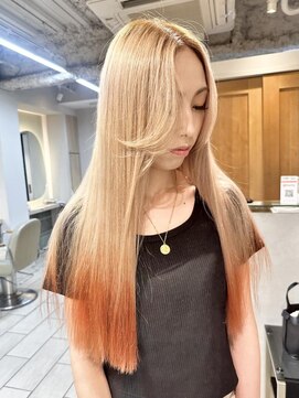 テトラ バイ ネオリーブ 横浜西口店(tetra by neolive) デザインカラー　オレンジ　ケアブリーチ　横浜