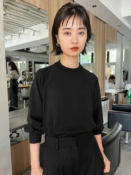 ミンクス 原宿店(MINX) 黒髪外はねボブ