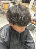 波巻きパーマ/刈り上げマッシュ