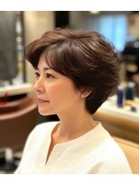 ラクレール 五香&nbsp;ナチュラルブラウンのハッシュボブ白髪染めスタイル/松戸/五香